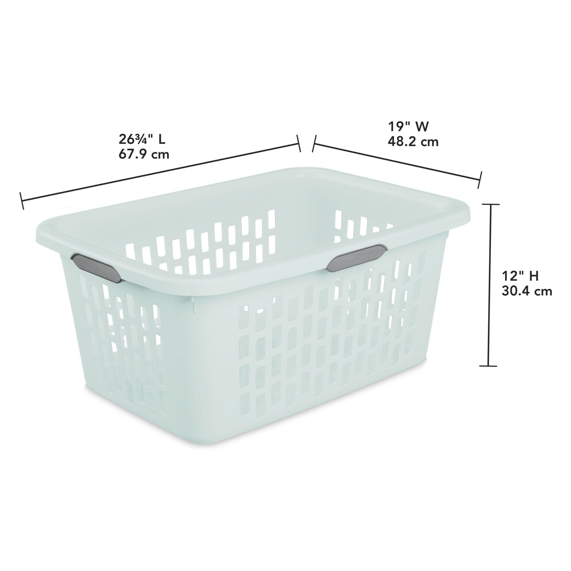 Large 2 Bushel Plastic Laundry Basket with 4 Comfort Grip Handles - Mint, 6 Pack