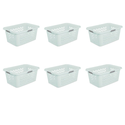 Large 2 Bushel Plastic Laundry Basket with 4 Comfort Grip Handles - Mint, 6 Pack