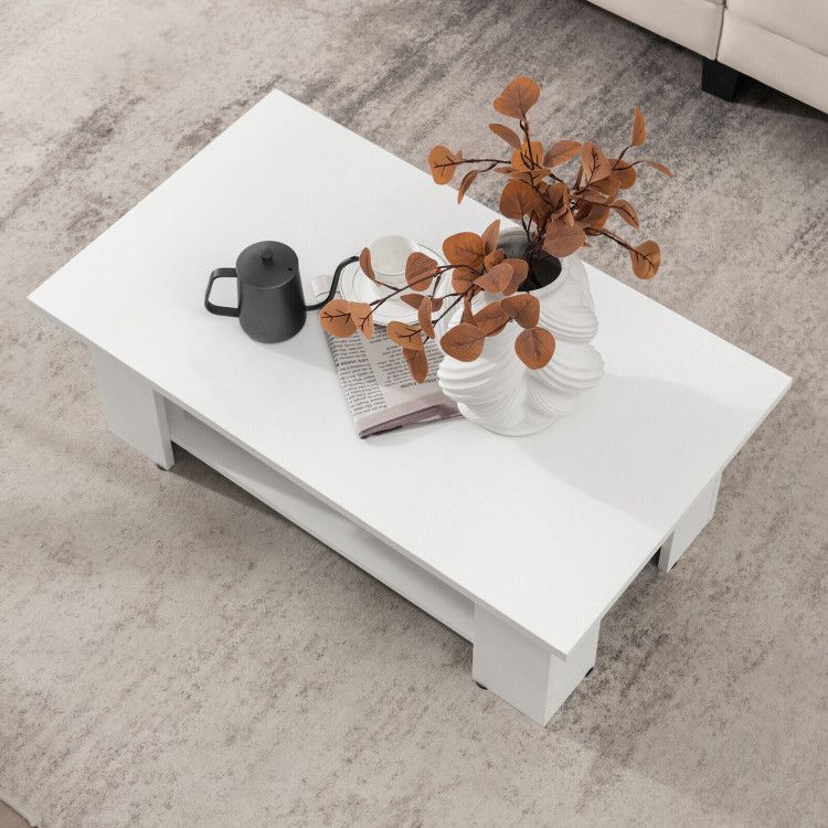 Modern Two-Tier Coffee Table With Open Storage