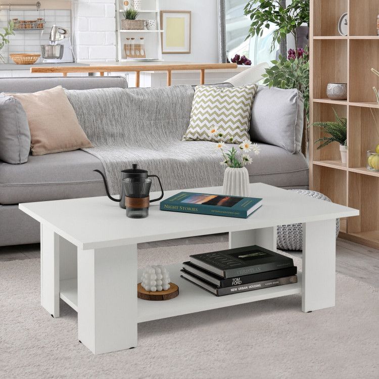 Modern Two-Tier Coffee Table With Open Storage
