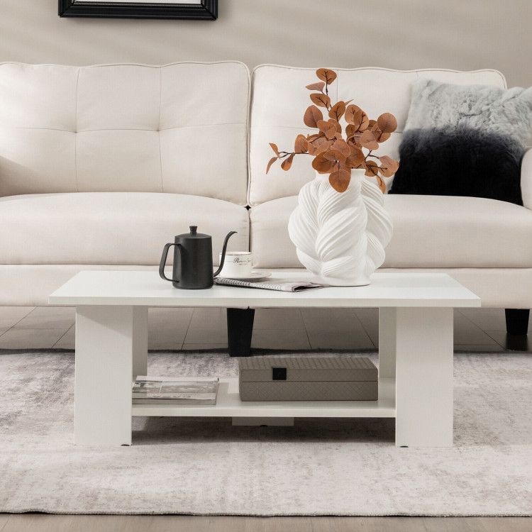 Modern Two-Tier Coffee Table With Open Storage