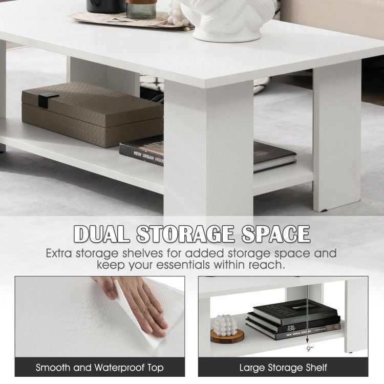 Modern Two-Tier Coffee Table With Open Storage