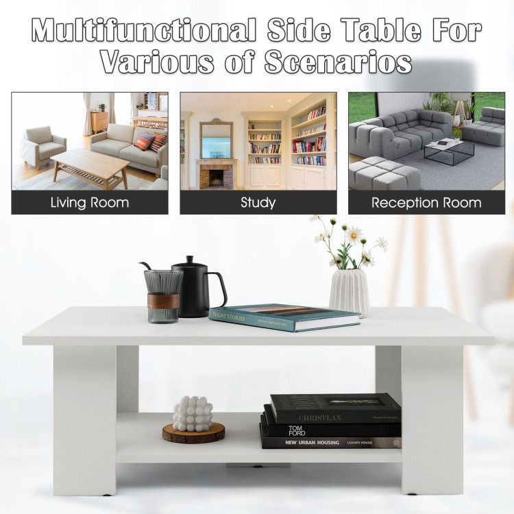 Modern Two-Tier Coffee Table With Open Storage