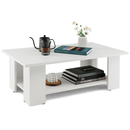 Modern Two-Tier Coffee Table With Open Storage