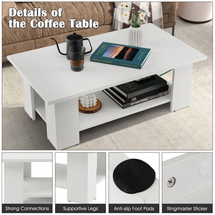 Modern Two-Tier Coffee Table With Open Storage