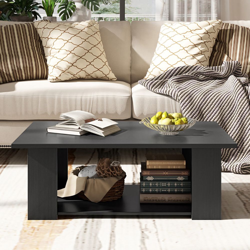 41- Modern Coffee Table with Spacious Storage Shelf