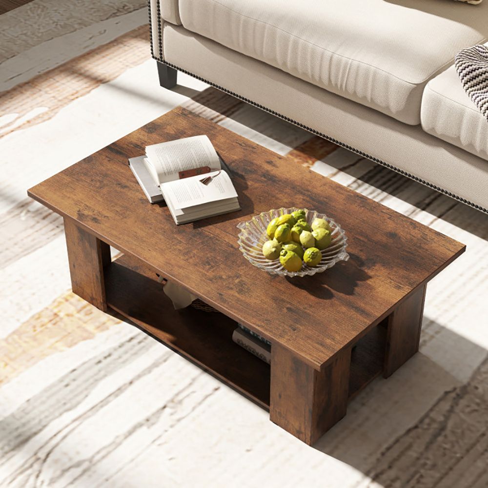 41- Modern Coffee Table with Spacious Storage Shelf
