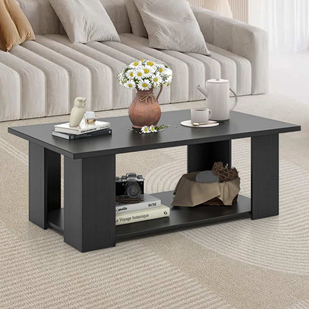 41- Modern Coffee Table with Spacious Storage Shelf