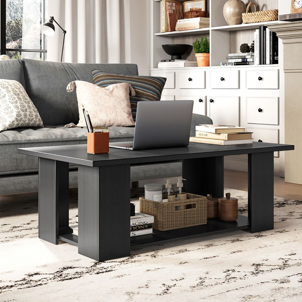 41- Modern Coffee Table with Spacious Storage Shelf