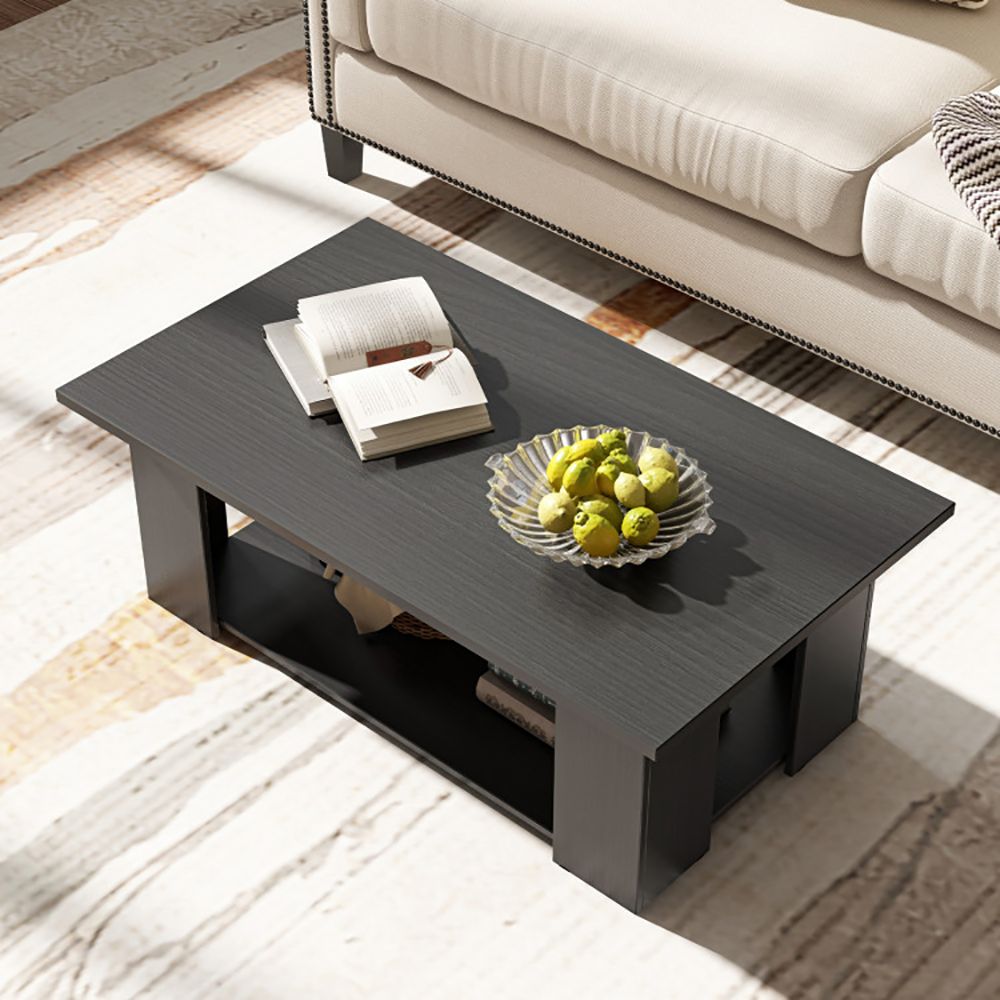 41- Modern Coffee Table with Spacious Storage Shelf