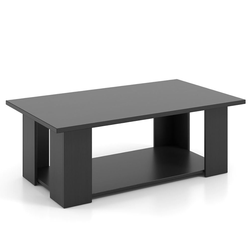 41- Modern Coffee Table with Spacious Storage Shelf