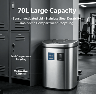 Touch-Free Dual-Bin Recycling Trash Can