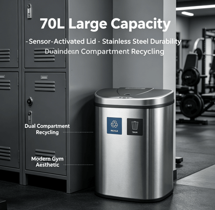 Touch-Free Dual-Bin Recycling Trash Can