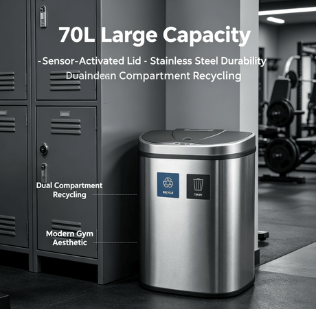 Touch-Free Dual-Bin Recycling Trash Can