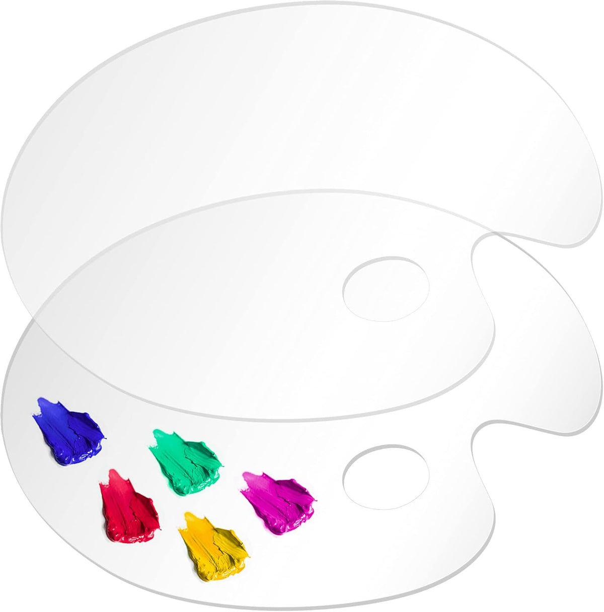 Clear Oval Paint Mixing Palette Set