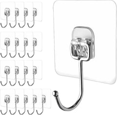 Large Adhesive Hooks, 18-Pack Hold (Max) practical Sticky Hooks,water-ready & Rustproof Wall Hoo