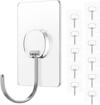 Transparent Self-Adhesive Utility Hooks for Home and Outdoor Use