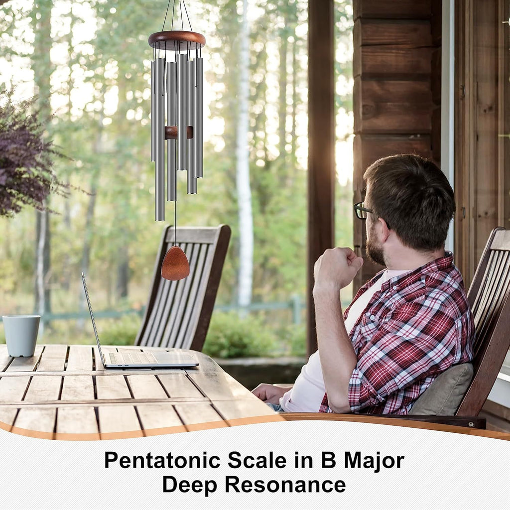 Classic Silver-Gray Wind Chime for Garden and Patio