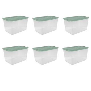 Clear Latching Storage Bin Set with Stackable Lids