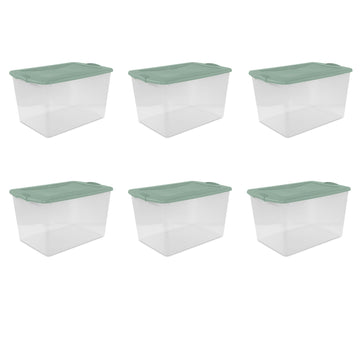 Clear Latching Storage Bin Set with Stackable Lids