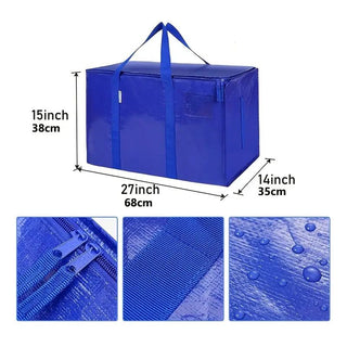 Extra Large Storage Tote with Open Top and Label Pocket