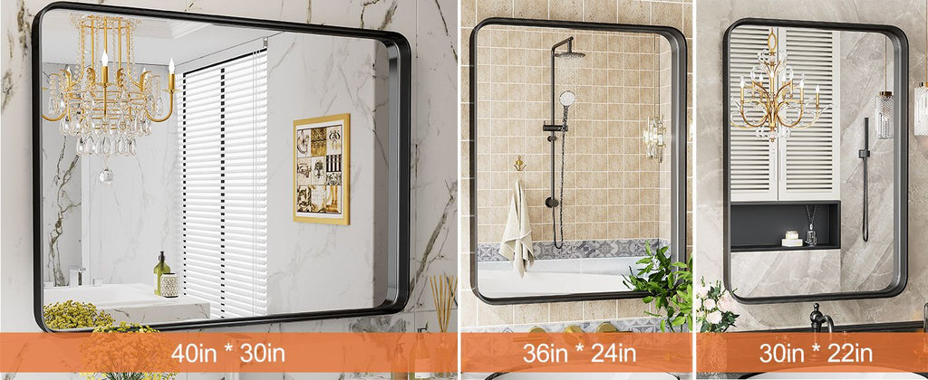 Contemporary Black Framed Vanity Mirror