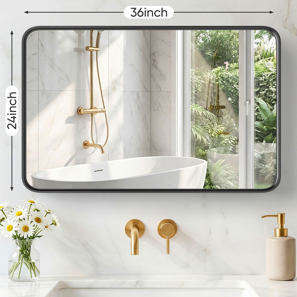 Contemporary Black Framed Vanity Mirror
