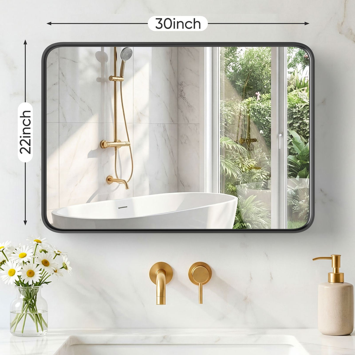Contemporary Black Framed Vanity Mirror