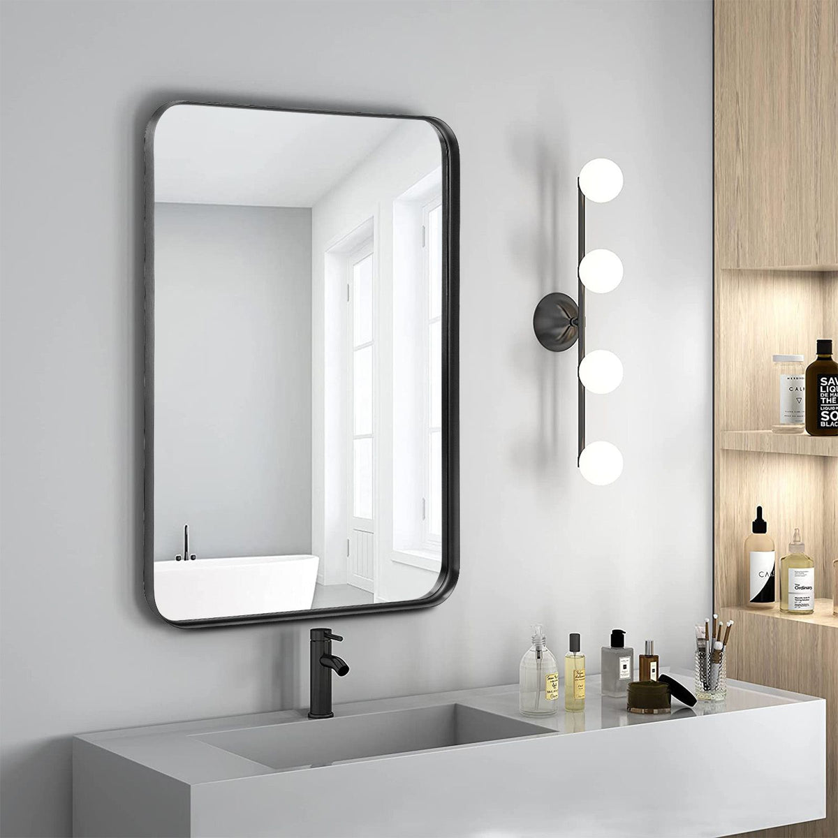 Contemporary Black Framed Vanity Mirror