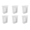 6-Pack Large Rectangular Open Laundry Hamper for Narrow Spaces - White