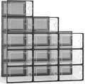12-Pack Clear Plastic Stackable Shoe Storage Boxes
