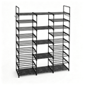 Spacious Shoe Organizer Tower with Boot Column and Side Hooks