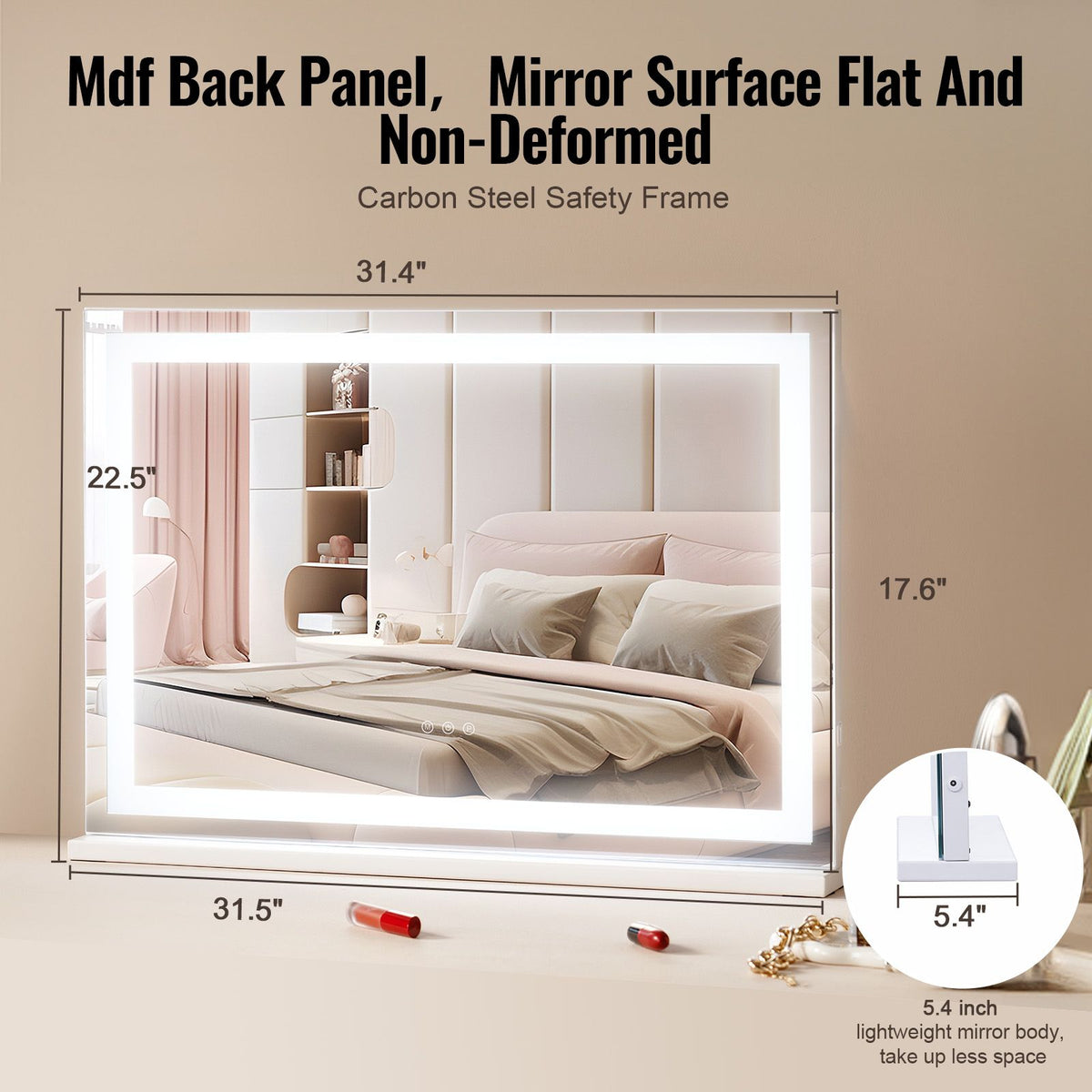 Lighted Vanity Mirror with Touch Controls