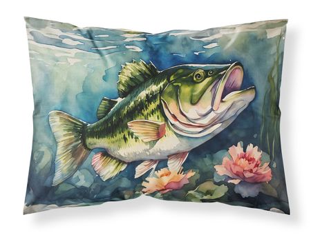 Largemouth Bass Artwork Easy-Care Standard Pillowcase