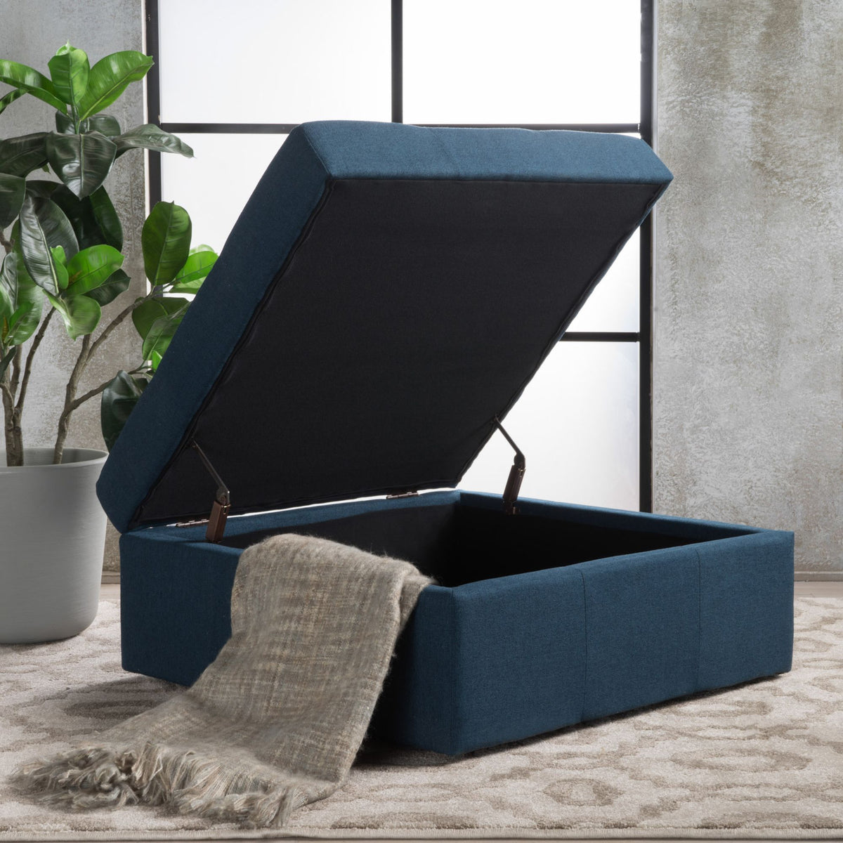 Larkin Tufted Storage Ottoman and Coffee Table