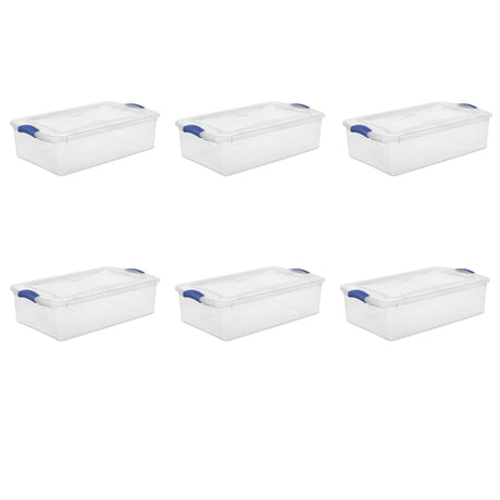Clear Latching Storage Bins with Secure Lids, 6-Pack