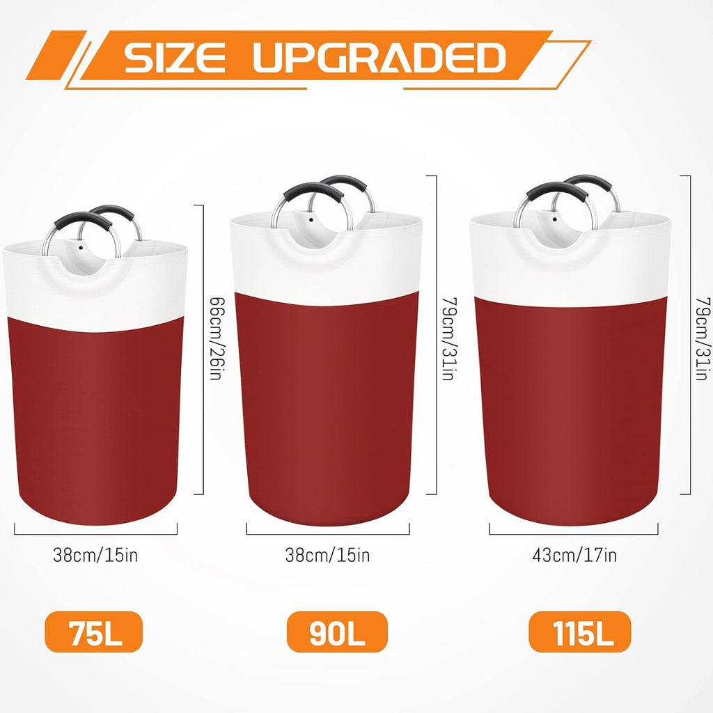 Collapsible Laundry Basket with Protected Carry Handles
