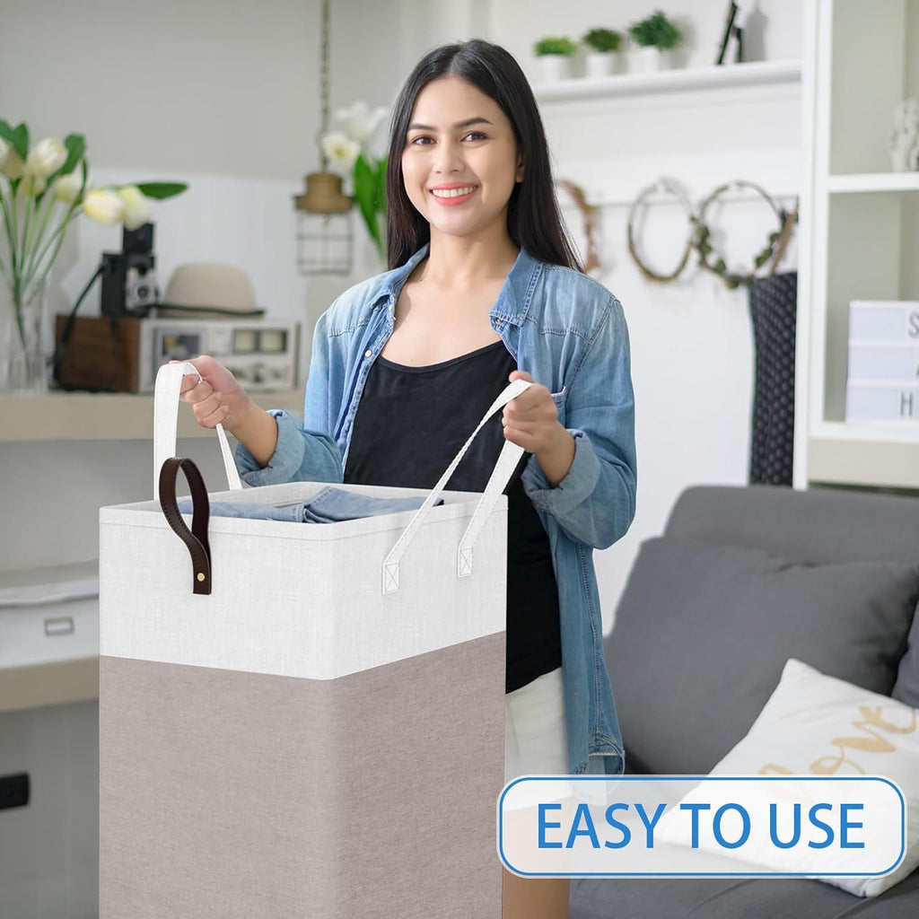 Rolling Laundry Hamper with Wheels, Handles, and a Collapsible Frame