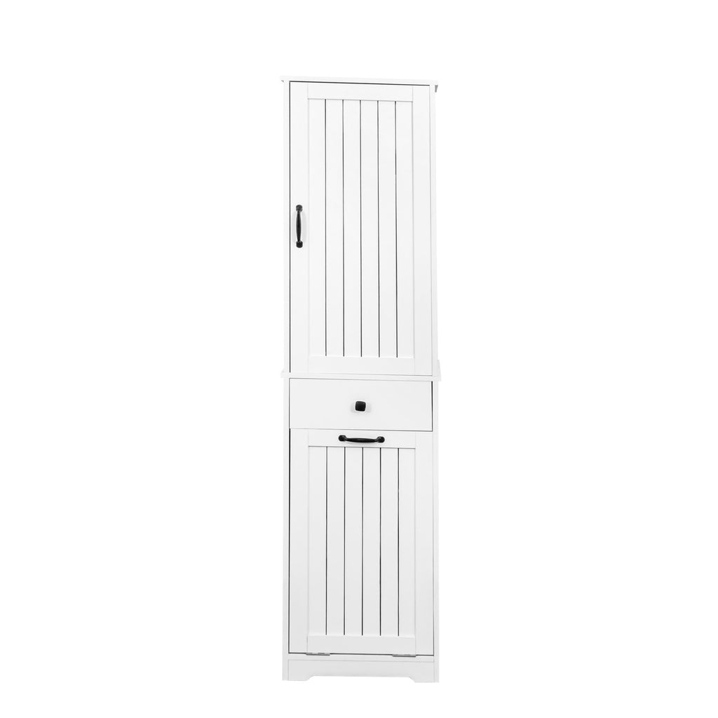 Laundry Cabinet with Drawer and Concealed Hamper