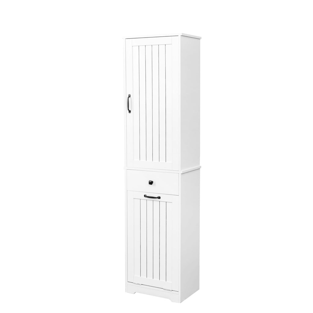 Laundry Cabinet with Drawer and Concealed Hamper