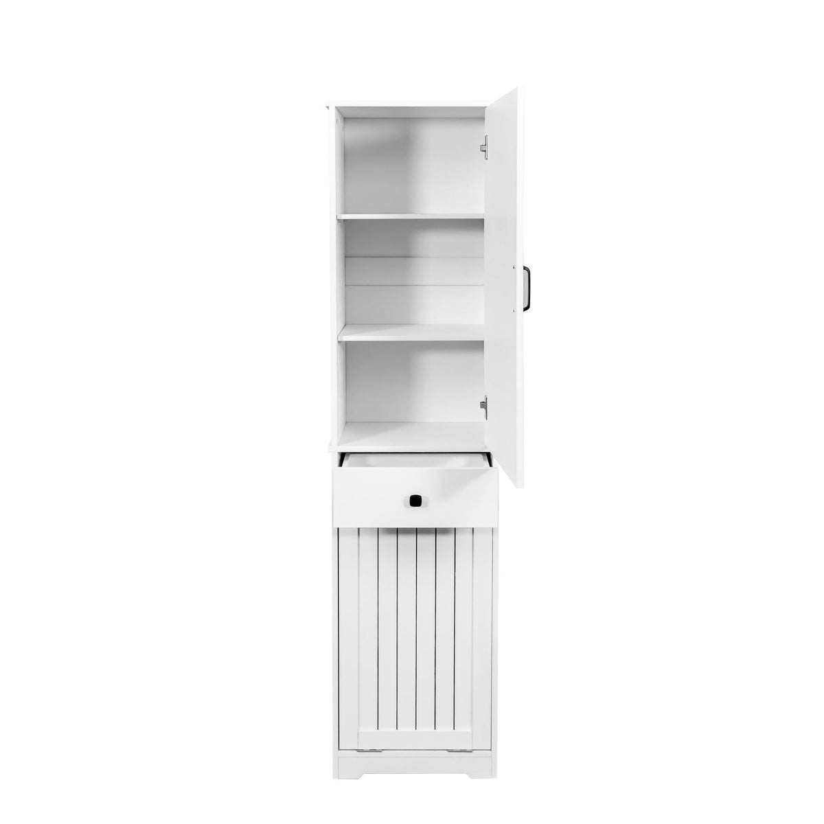 Laundry Cabinet with Drawer and Concealed Hamper