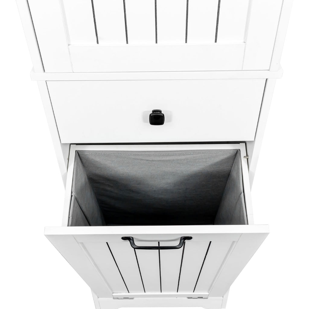 Laundry Cabinet with Drawer and Concealed Hamper