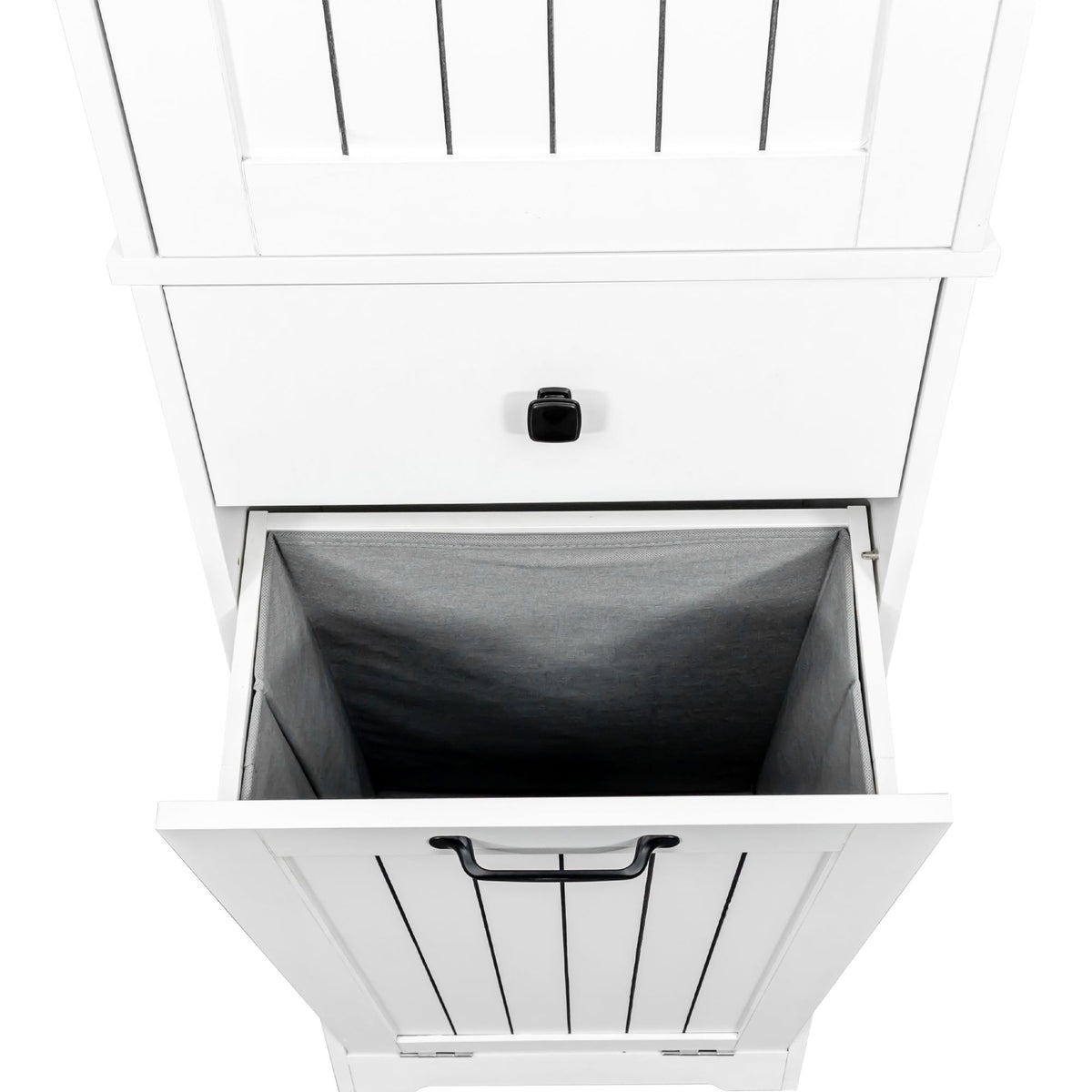Laundry Cabinet with Drawer and Concealed Hamper