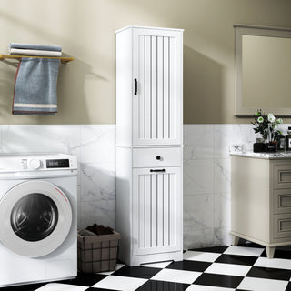 Laundry Cabinet with Drawer and Concealed Hamper