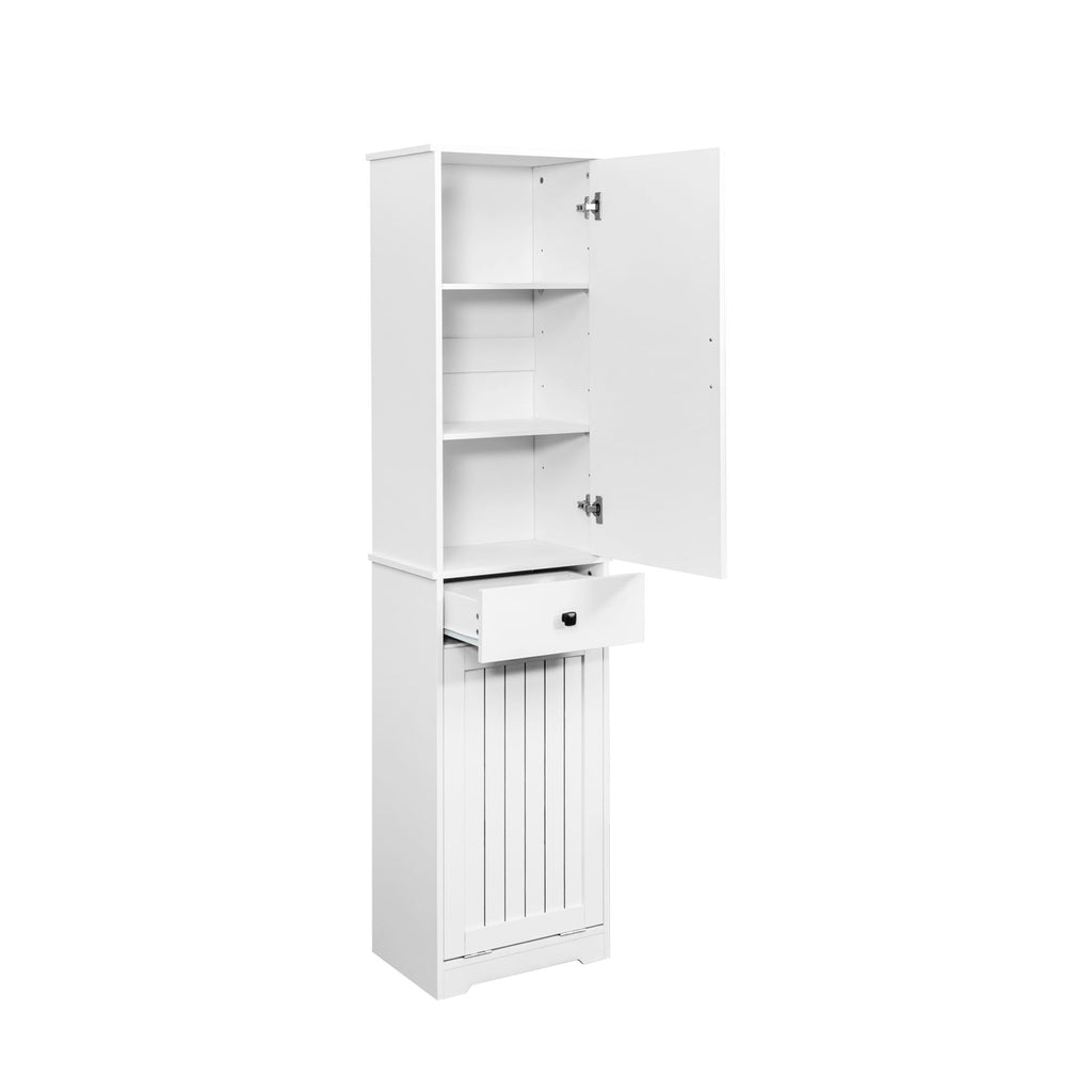 Laundry Cabinet with Drawer and Concealed Hamper