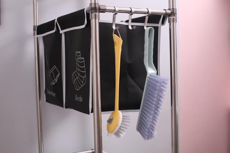 3-Tier Laundry Sorter with Pull-Out Bags and Side Hooks