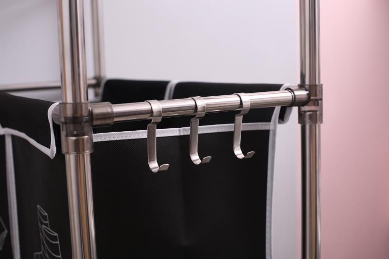 3-Tier Laundry Sorter with Pull-Out Bags and Side Hooks