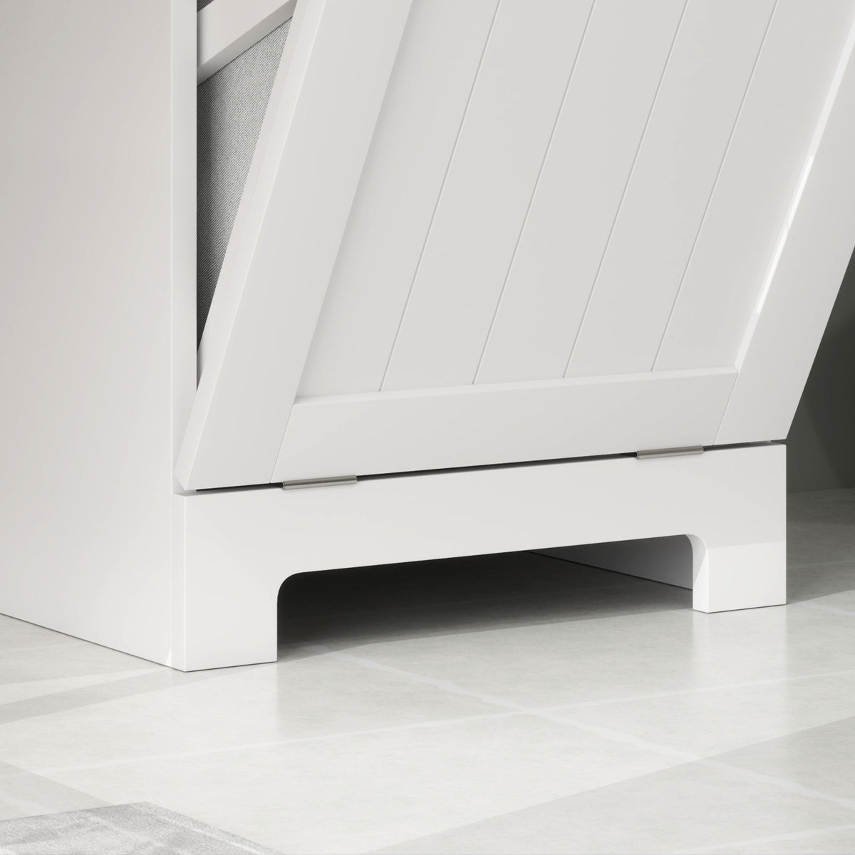 Laundry Hamper Cabinet, Laundry Cabinet with Tilt Out Laundry Basket and Drawer, White