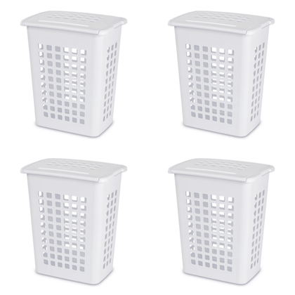 Jumbo Laundry Hamper with Lid and Handles, Pack of 4