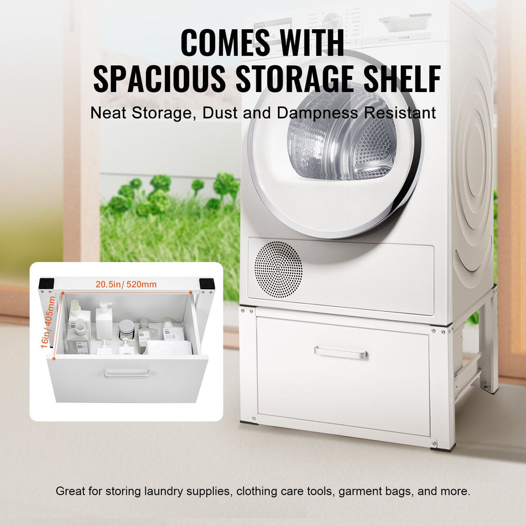 Laundry Pedestal with Drawer – Universal Fit for Standard Washers and Dryers